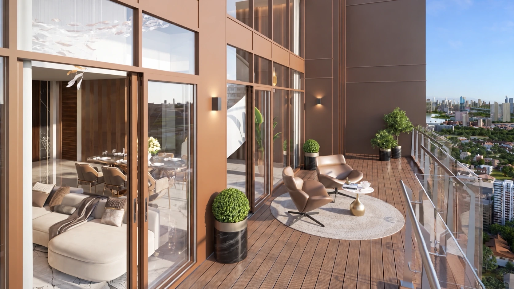 Phối cảnh ban công Sky Duplex The Privé