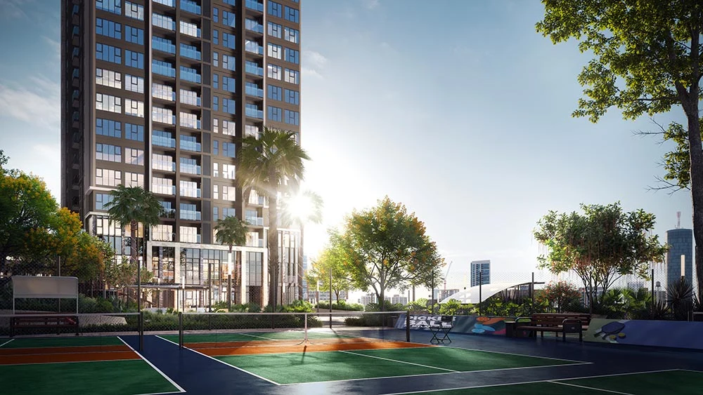 Phối cảnh sân pickleball The Privé