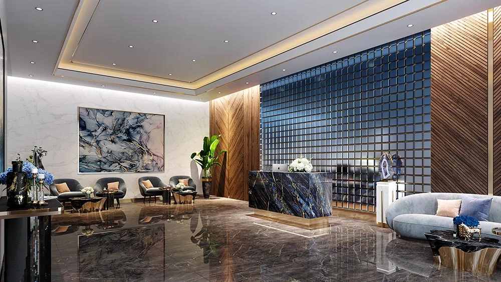 Phối cảnh sảnh đón cư dân The Privé