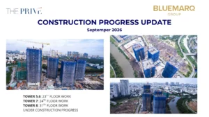 Tiến độ thi công tháp 5, 6, 7 và 8 The Privé tháng 09-2026