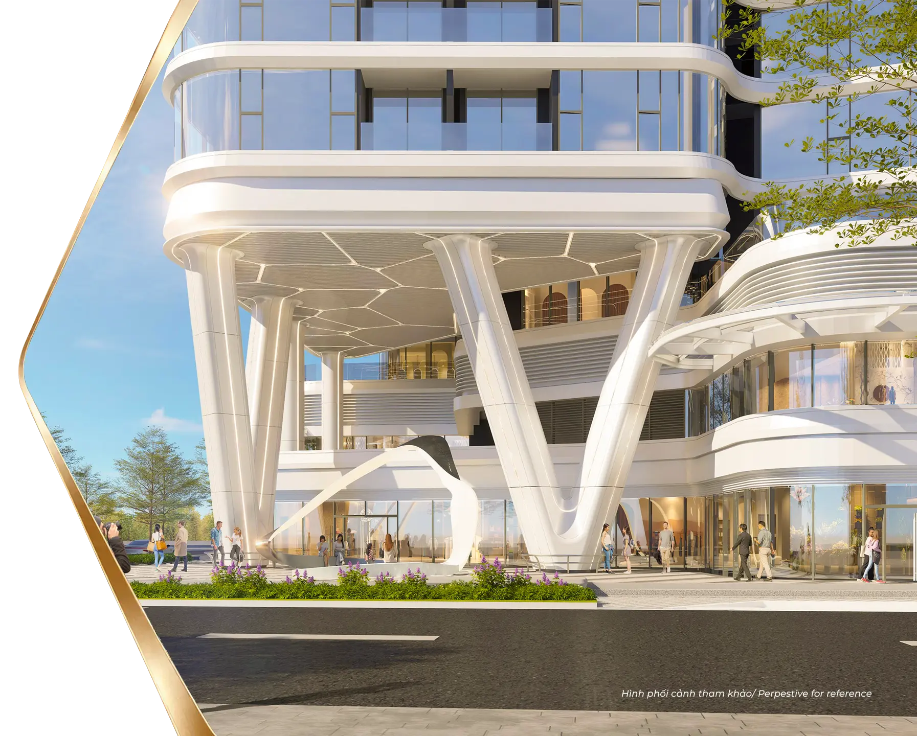 Kiến trúc hệ cột chữ V của tháp B tại dự án Triton Crown Phú Mỹ Hưng